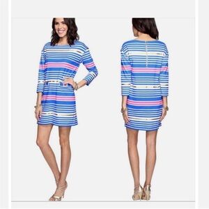 Lilly Pulitzer Lena Lapis Blue Tiki Stripe dress Sz Small